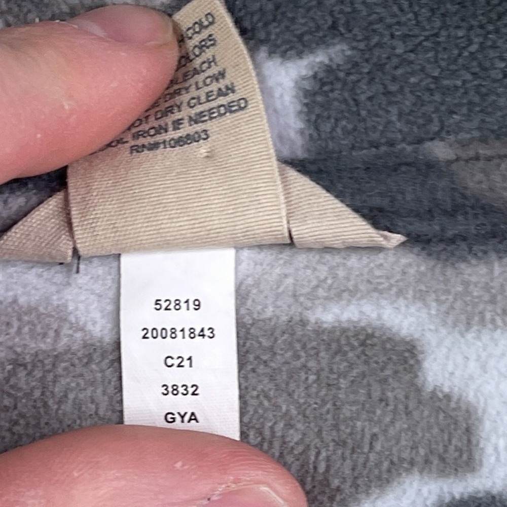 Duluth Sweater Womens Large Grey Camo Printed Fleece Quarter Snap Pullover - Picture 7 of 12